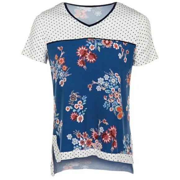 Women's Short Sleeve Print Top - Picture 1 of 4